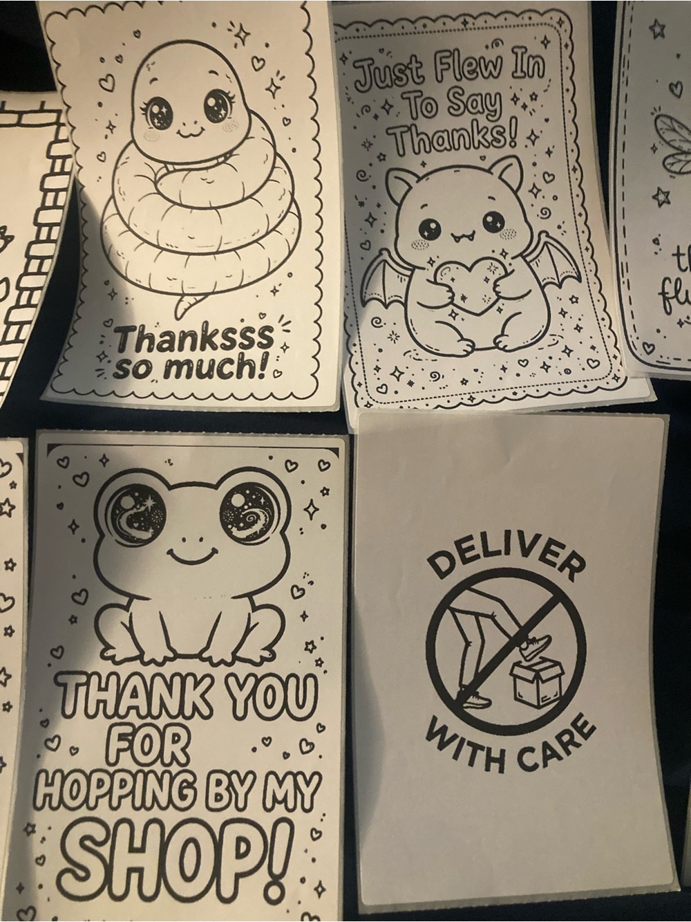 Customized Thank You Note - Black & White (50) 4x6 stickers - Picture 5 of 17